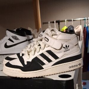 Adidas High-Top Black and White Sneakers